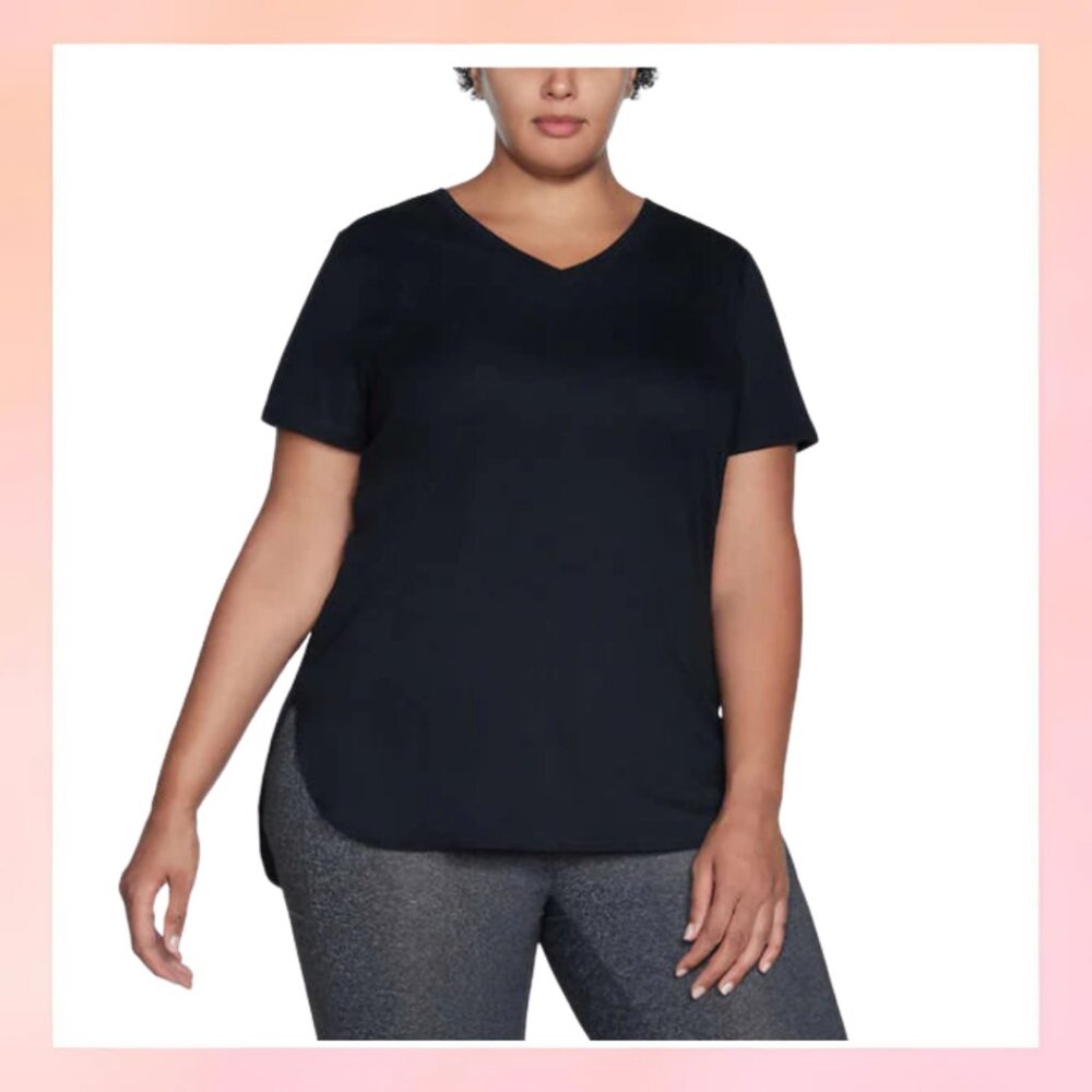 Skechers NWT XXL Black V-Neck Performance Tee Top